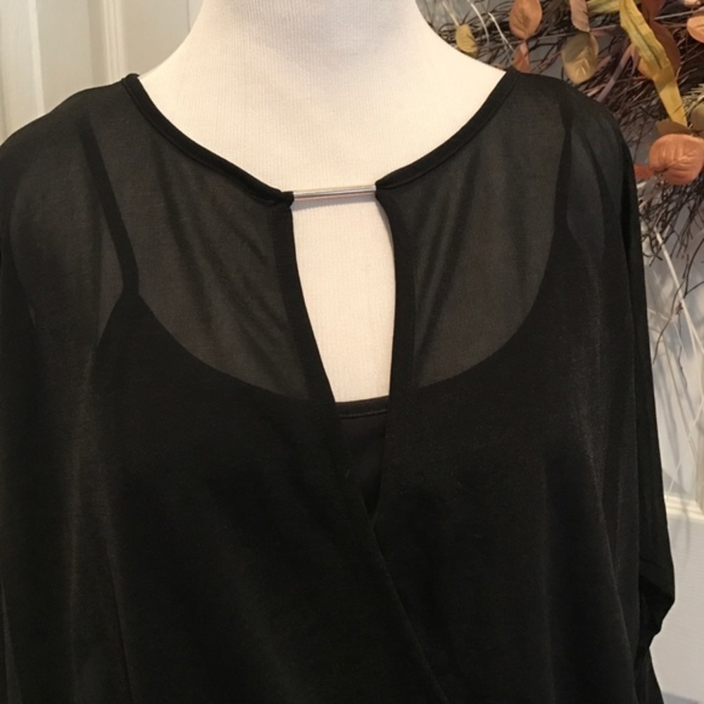 J Lopez sheer black top w cami